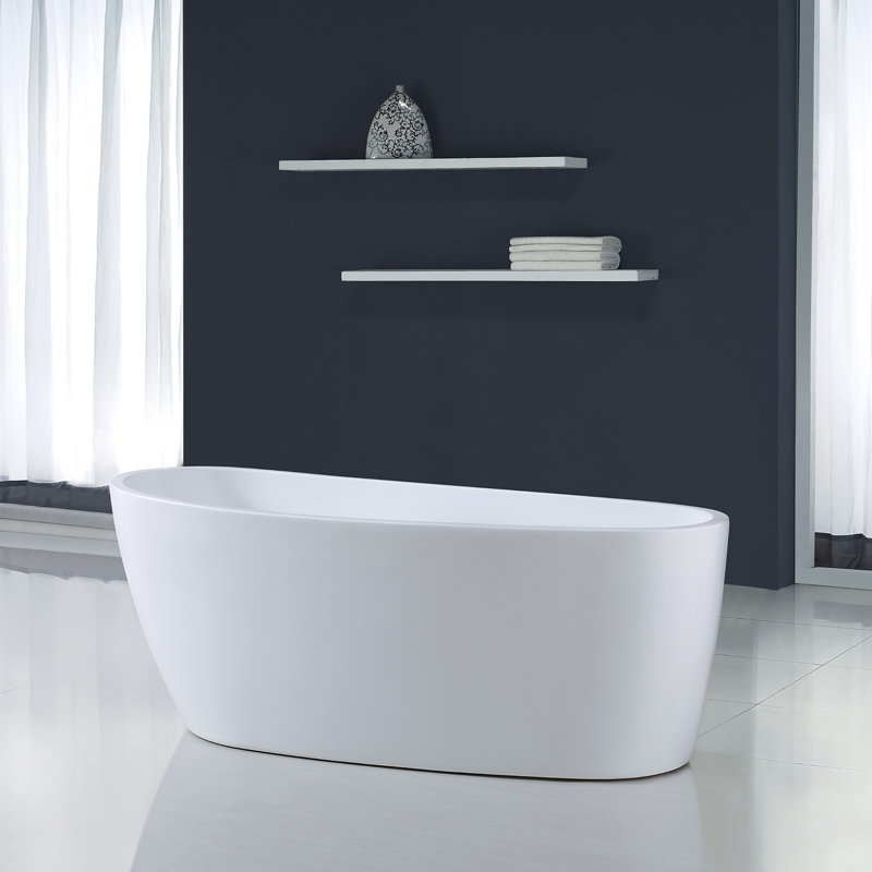 Violet 69'' x 31.5'' Freestanding Soaking Acrylic Bathtub
