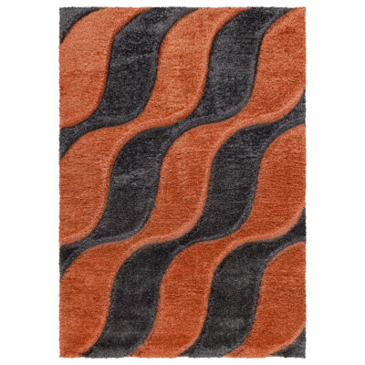 Ajka Geometric Machine Tufted Shag 160cm X 230cm Indoor / Outdoor Area Rug