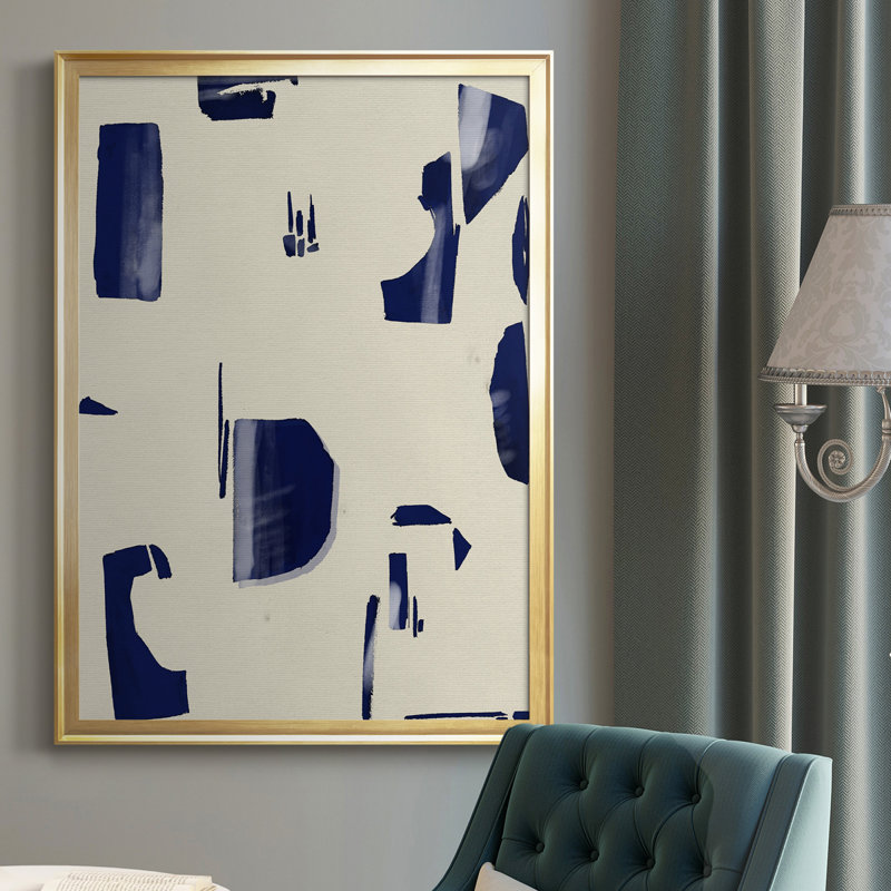 «Fragment Abstraction II», toile encadrée de qualité supérieure - prête à être accrochée, Cadre doré