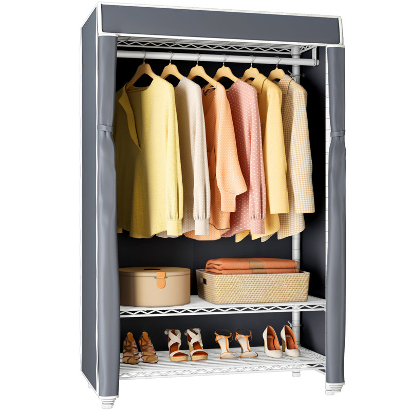 36.6'' Metal Freestanding Garment Rack, Gray/Black