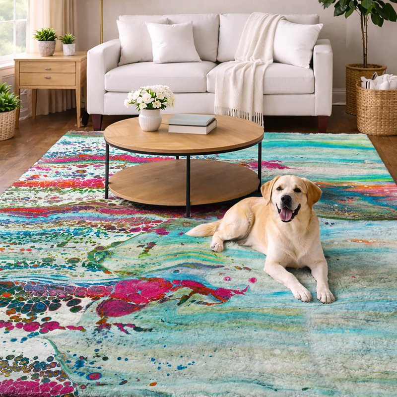 Premium Machine Washable Dream Shag Abstract Rug, 3' x 5'