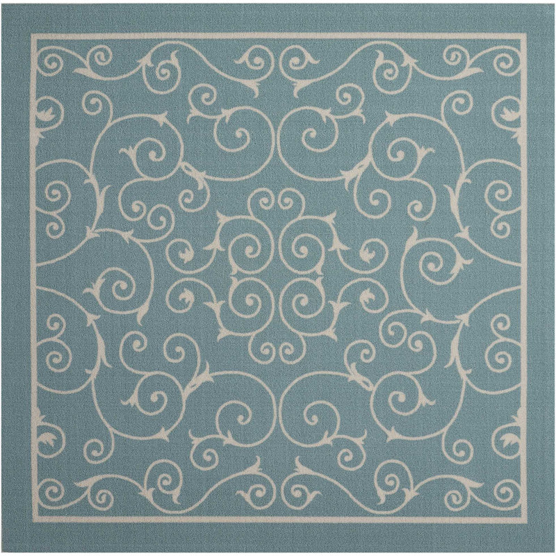 Tapis blanc moderne Dian, Carré 5 pi 3 po