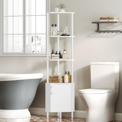 5-Tier Industrial Corner Bookshelf