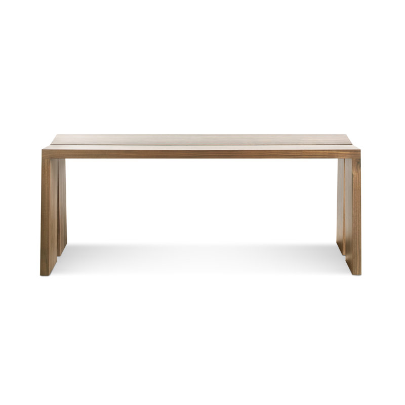 Amicable Solid Wood Dining Bench, Walnut, 17.5" H x 60" W  x 17.1" D