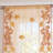 Applique Embroidery Sheer Curtain with Rod Pocket Window Panel for Living Room-25658402-25658401