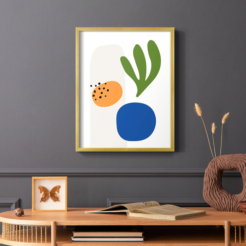 Matisse CCXCV Framed Print - Solid Wood, 10" H x 8" W, Gold