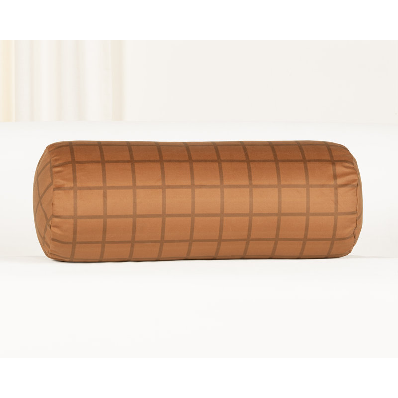 Coussin Mini Grid, 39 po x 8 po, Bourre en polyester, Carmel