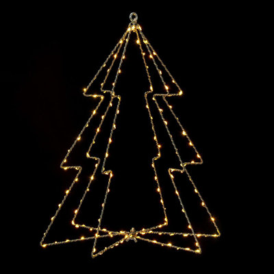 Latitude Run® Warm White Twinkle LED Tree Steel Wire Silhouette Light.