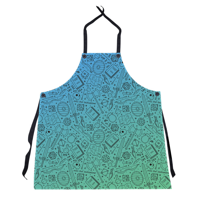 Bib Apron, Green/Blue/Black
