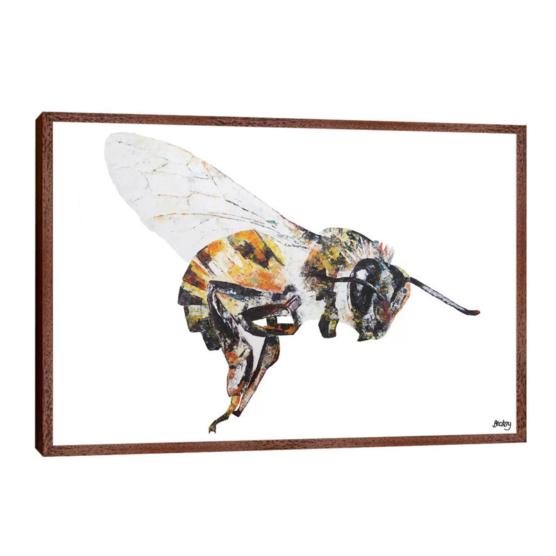 Bee 1 Piece Wall Art on Canvas, 152.5 cm H x 101.5 cm W, Brown Framed