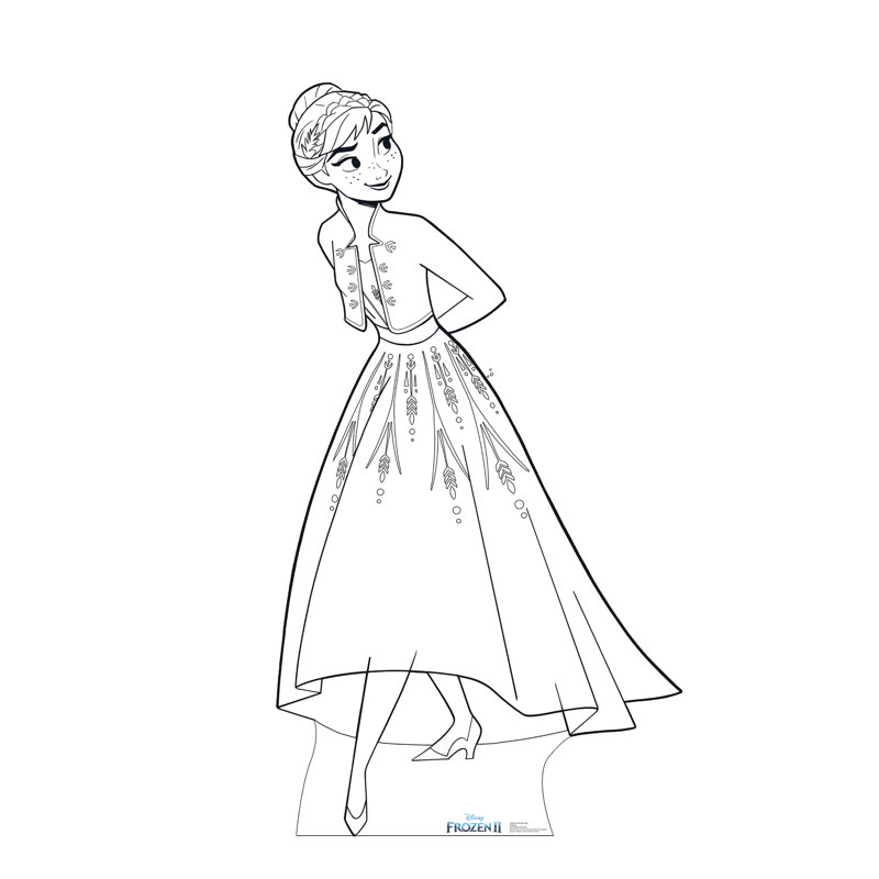 68'' DIY Color Me Anna Cardboard Standup from Frozen 2