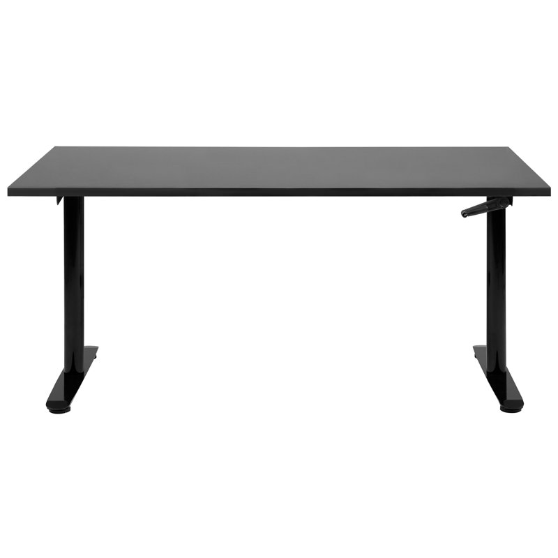 Amarianna Adjustable Metal Base Standing Desk, Black, Black, 119cm H x 160cm W x 72cm D