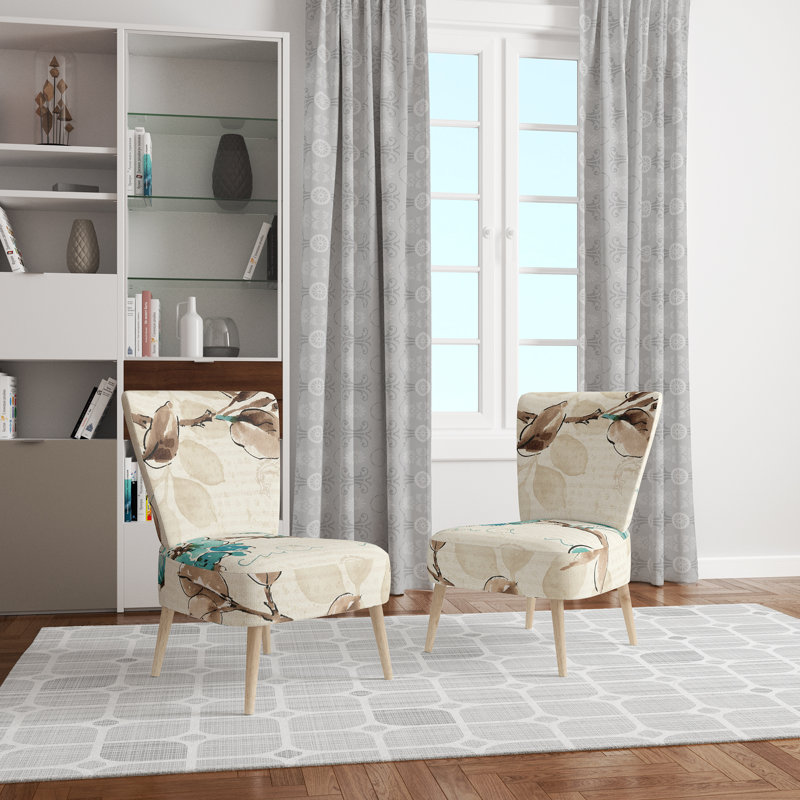 Chaise d'appoint rembourrée Diamonds Minimal Geometric / Cottage, Beige