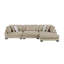 Canapé modulaire contemporain brun 3 pièces avec méridienne et coussins confortables-91504310
