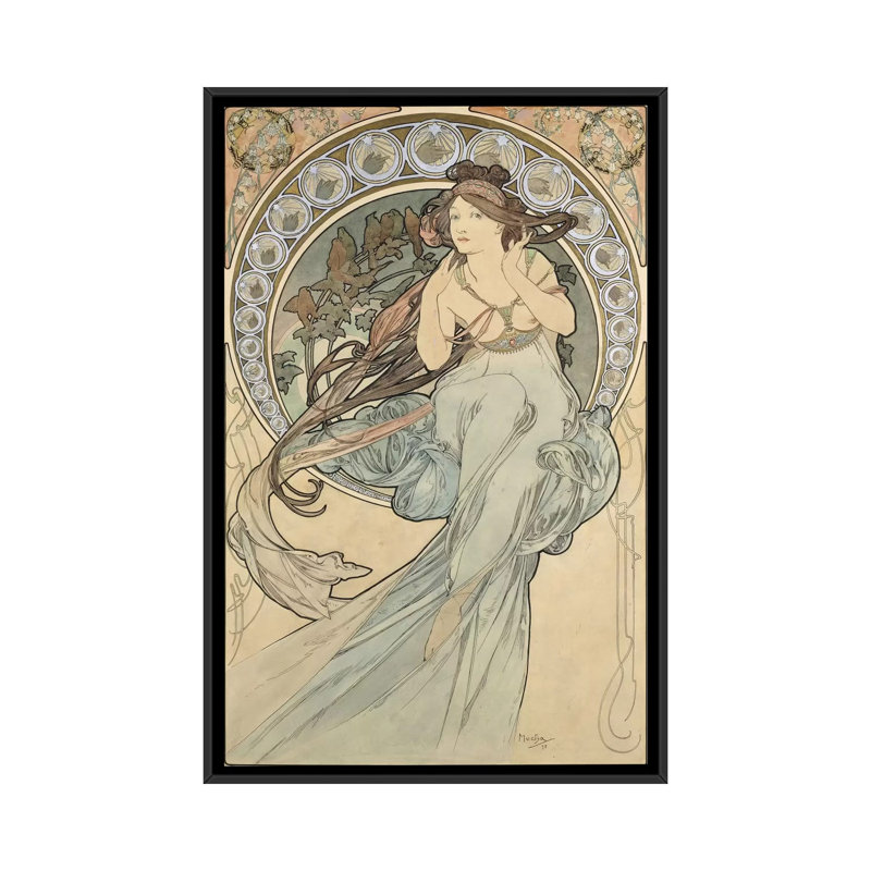 « la musique, 1898 », impression sur toile, H 26 po x l 18 po x P 1,5 po, Toile avec cadre noir, Pas de tapis