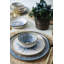 Service de table élégant 24 pièces, 100% grès céramique, antibactérien et écologique | Comprend 6 assiettes de service (11,0 po), 6 assiettes plates (7,1 po), 6 bols (4,7 po), 6 assiettes à dessert (8,7 po) | Facile à nettoyer, va au lave-vaisselle et au micro-ondes