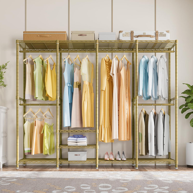 76'' Metal Freestanding Garment Rack, Gold