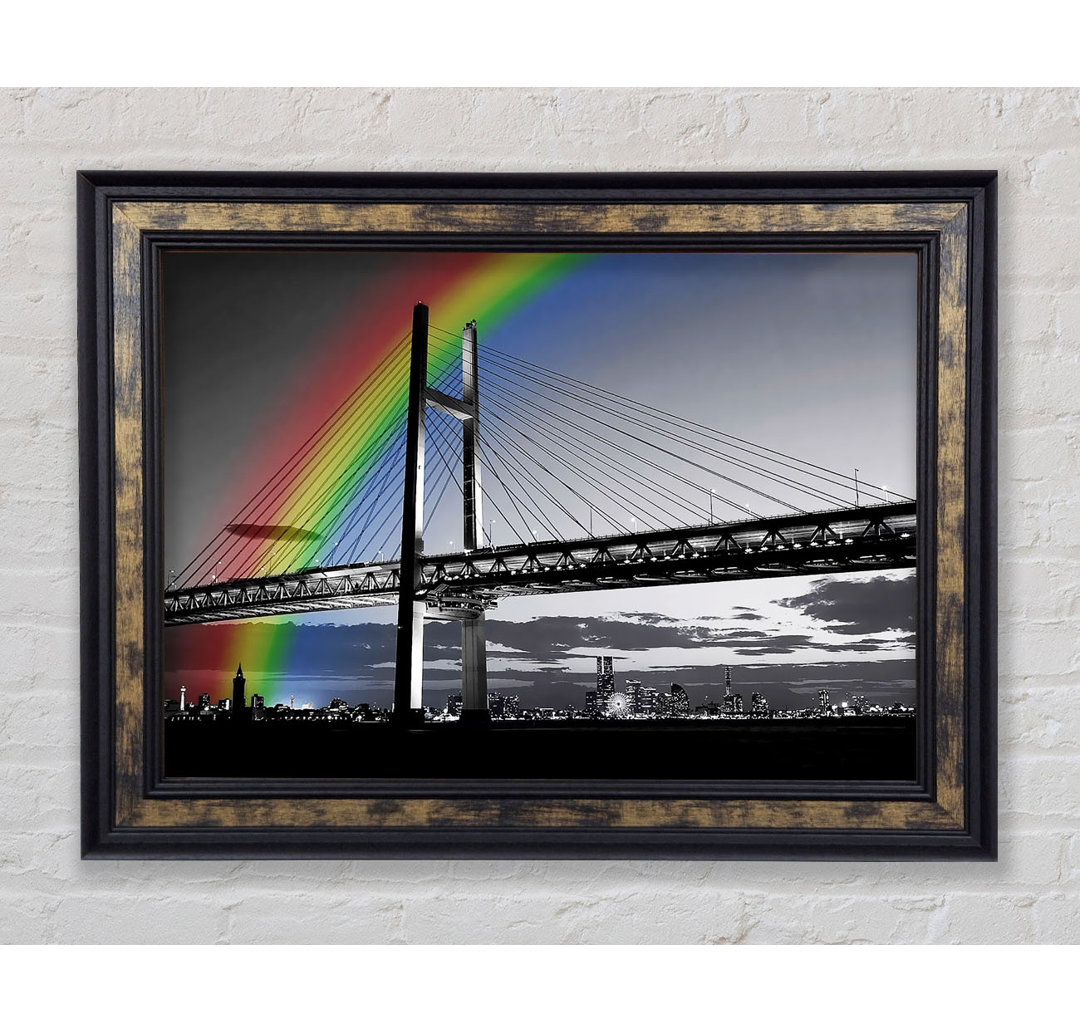 NYC Regenbogenbrücke B N W - Einzelne Bilderrahmen Kunstdrucke