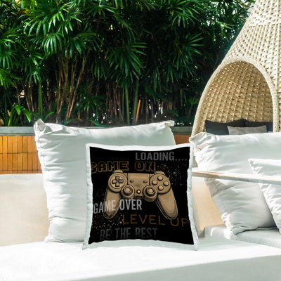 Coussin d'extérieur imprimé Gamer