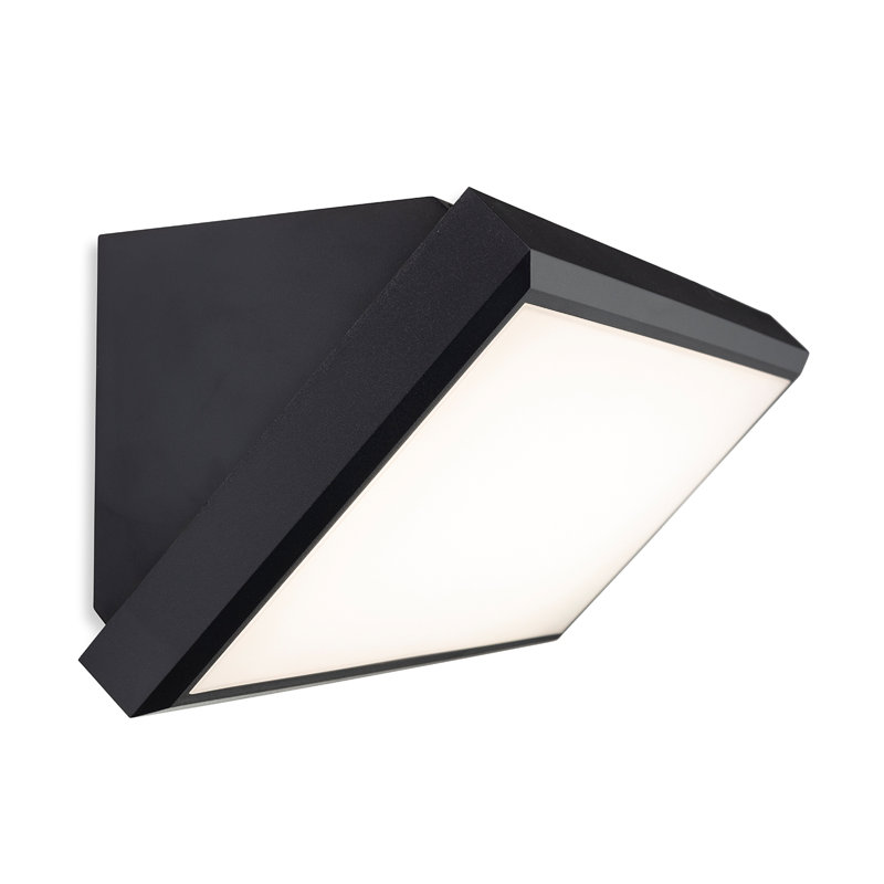Matte Black Integrated LED Outdoor Flush Mount, 10cm H x 26.5cm W x 10cm D