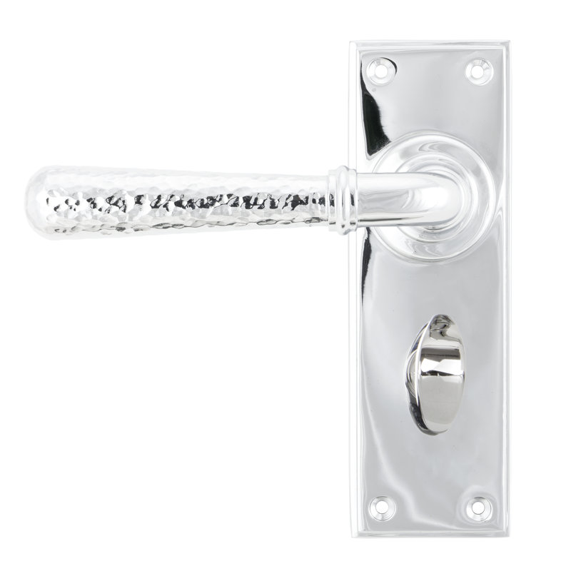 Hammered Newbury Double Dummy Door Handle, Polished Chrome