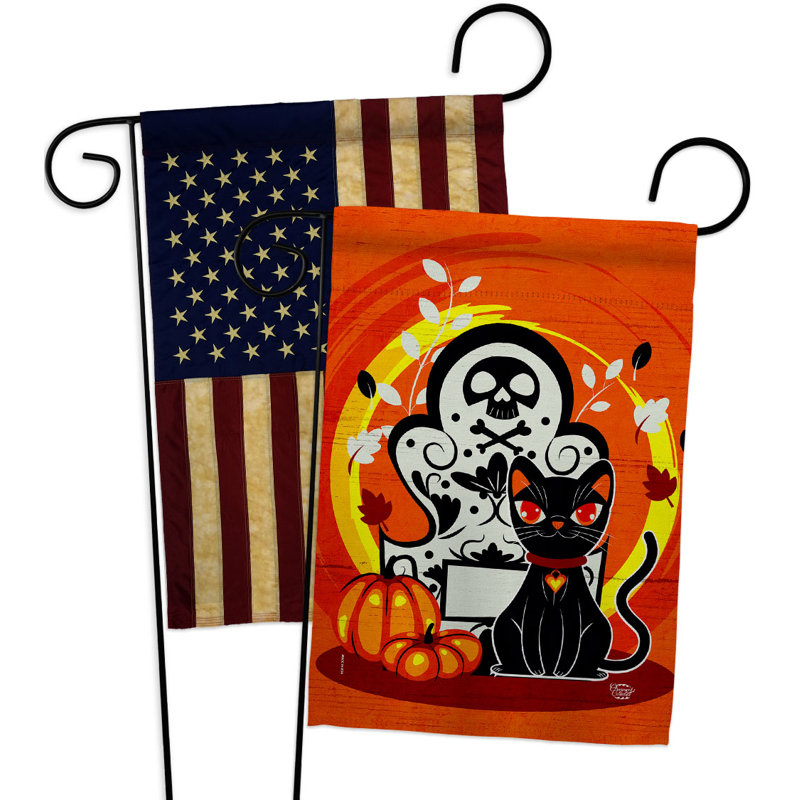 Double Sided 18.5'' H x 13'' W Polyester Halloween Garden Flag