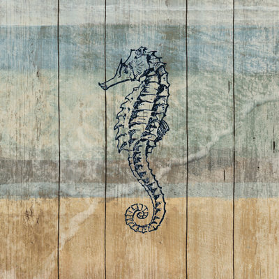 Seahorse Beach Wood Texture 1 Piece Wrapped Canvas Wall Art