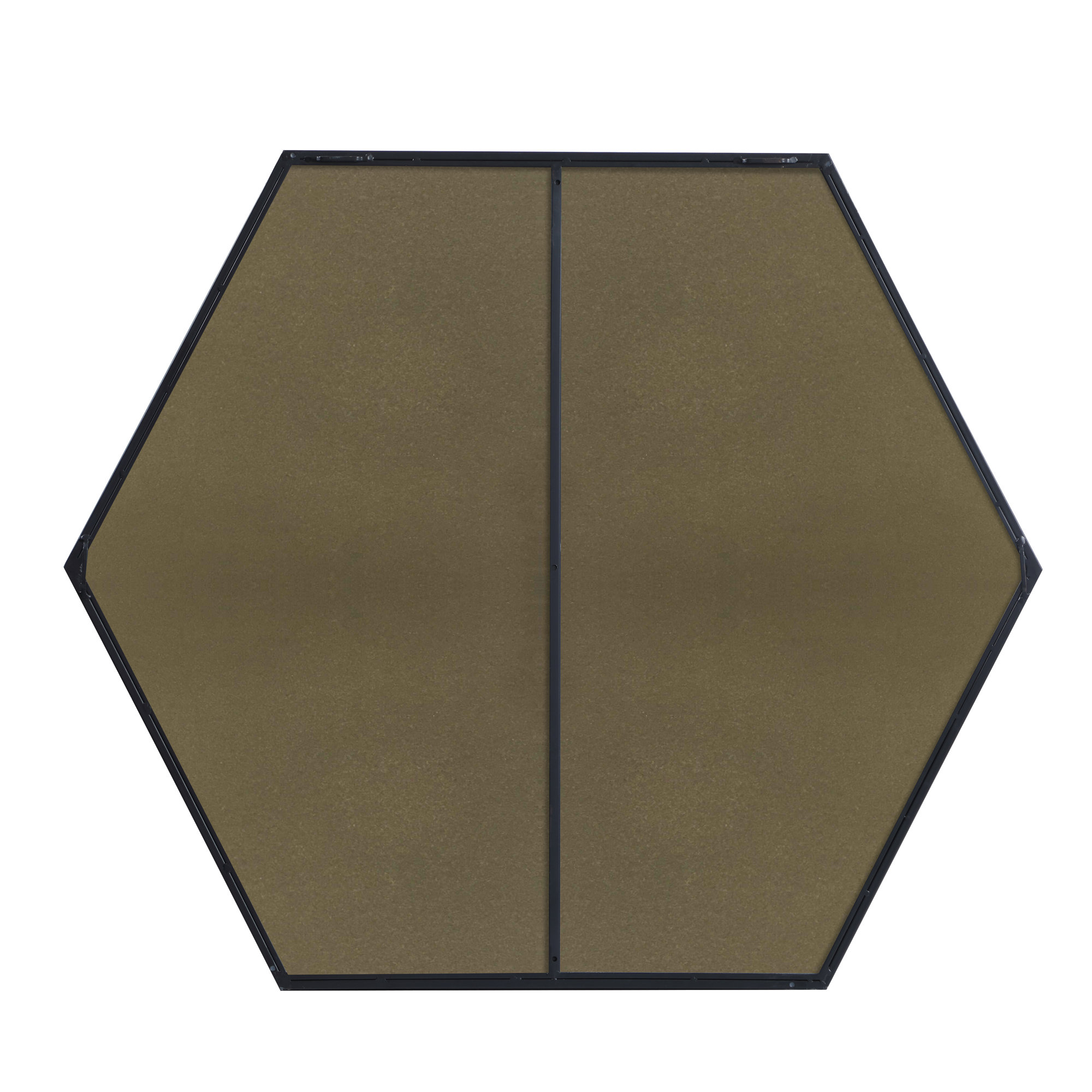 Sabine Metal Hexagon Wall Mirror, 35" x 41", Black