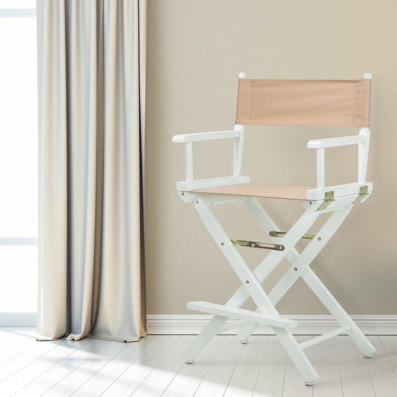 24" Folding Director Chair, Tan, White