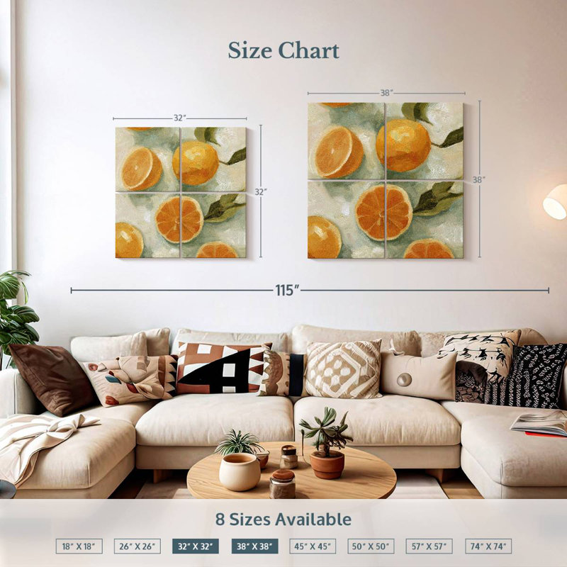 Yarlin Fresh Citrus I, 32" H x 32" W