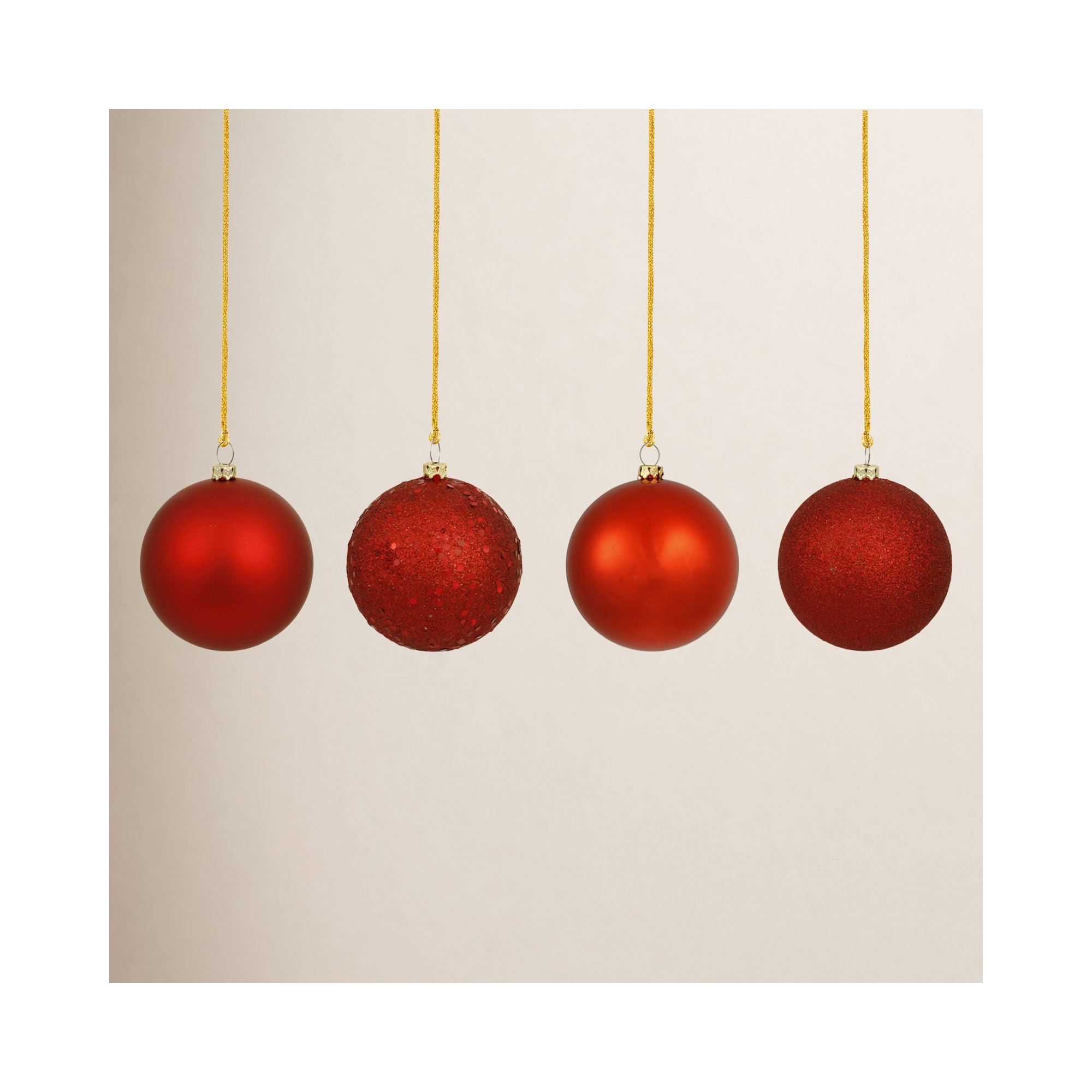 Holiday Décor Ball Ornament, 4" H x 4" W x 4" D, Antique Gold