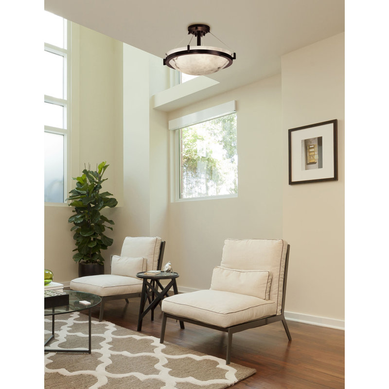 Overbeck Semi Flush Mount, Dark Bronze