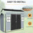 8X4ft Plastic Outdoor Garden Storage Shed With Floor, Two Windows, And Lockable Door, Gray + Black, , Steel Frame For Yard Resin 2 Can Be Used As A Bicycles Pet Shelter, Resin, Quick Installation
