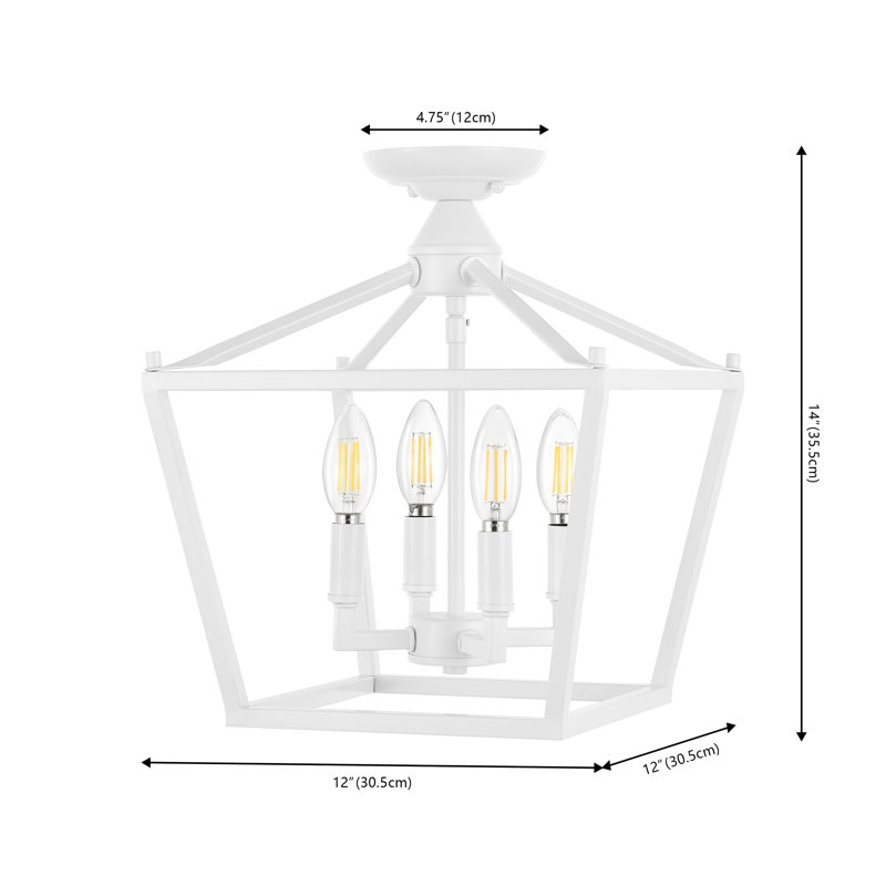 Plafonnier encastré 4 lumières Hubbardton, Blanc