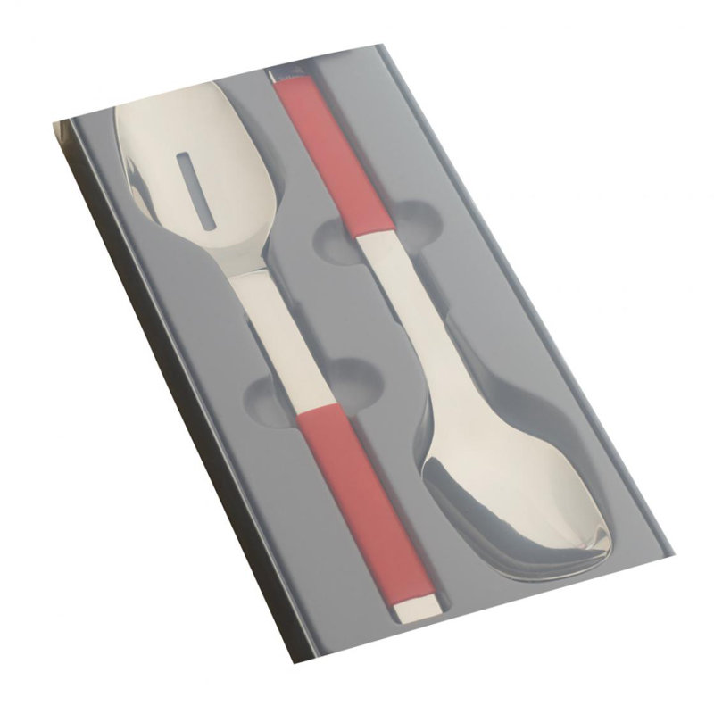 S+ Berry Fantasy 2 Piece Salad Servers Set, Dunkel Red