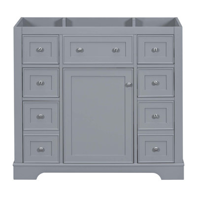 Meuble-lavabo 36 po sans lavabo, base d'armoire seulement, une armoire et six tiroirs