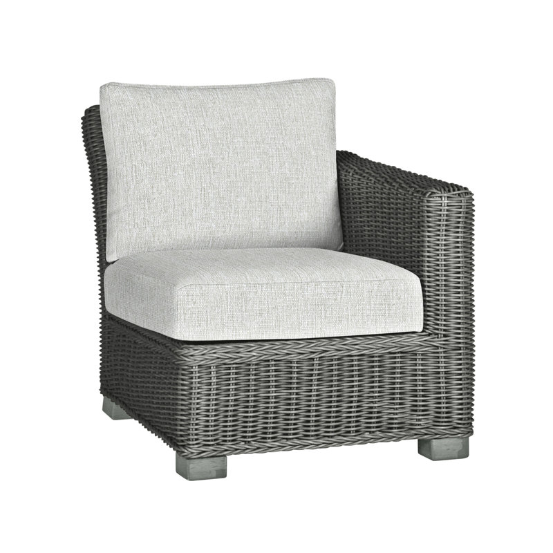 Rustic Patio Lounge Chair with Cushions, Slate Grey, No Welt, Bali Pearl