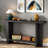 Vintage Console Table With T-leg Design And 2-tier Structure-1624984317