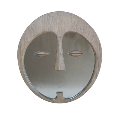 Solid Wood Circle Wall Mirror