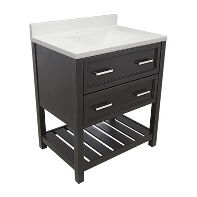 31'' Single Bathroom Vanity with Cultured Marble Top