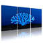 Ensemble de 3 impressions sur toile bleu corail sur fond océan foncé-469464556