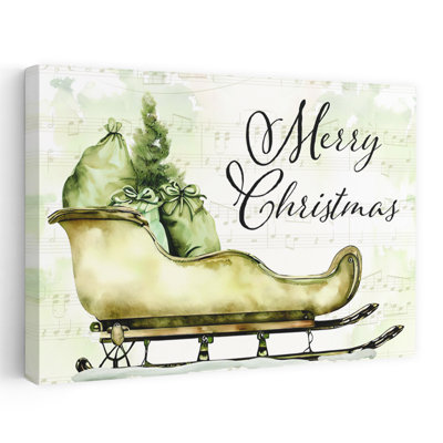 «Merry Christmas Old World Sleigh», art contemporain hivernal