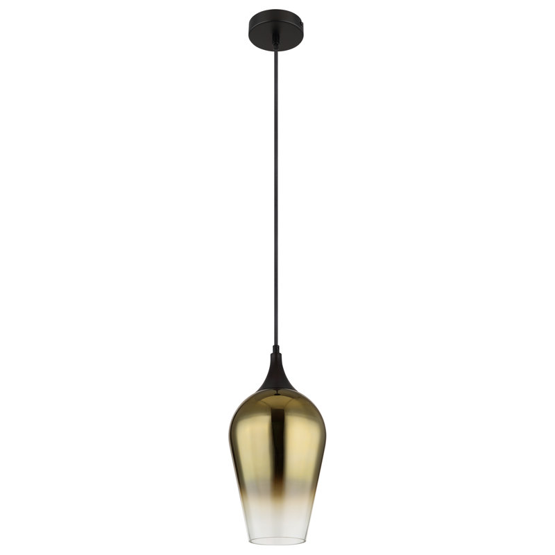 Charisa 1 - Light Matte Black Pendant, Gold colours