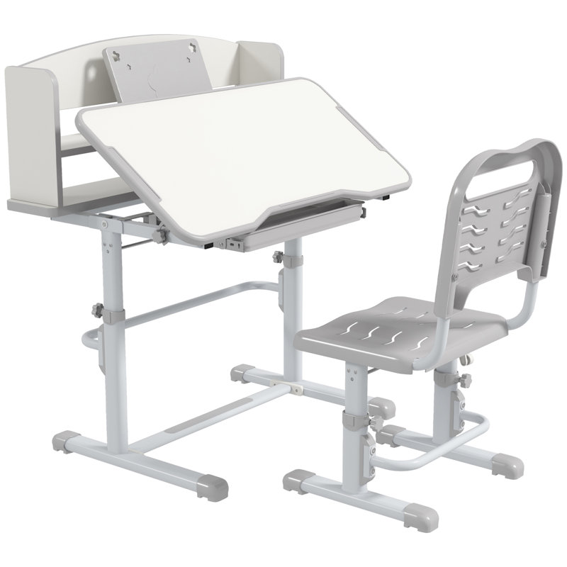 Karnes 80cm Writing Desk Chair Set, Grey/White