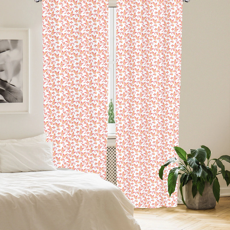 Floral Semi-Sheer Rod Pocket Curtain Panels, 28" x 63"