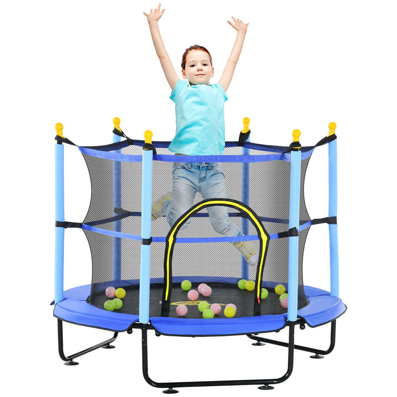 Creationstry 4.58' x 4.58' Round Backyard Trampoline, Blue