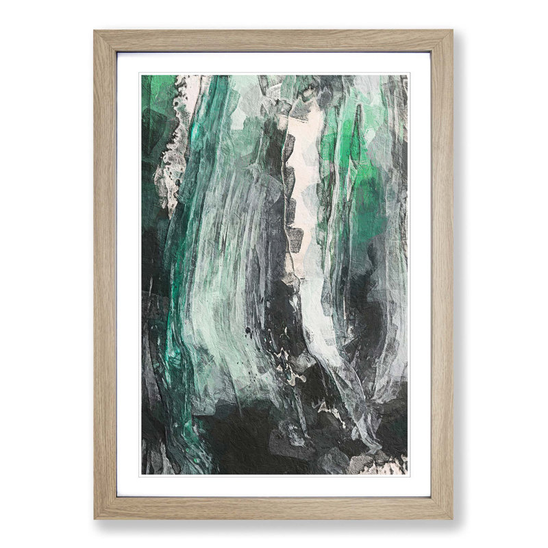 Abstract Art Painting Vol.1 - Picture Frame Painting Print, 65cm H x 48cm W x 2cm D, Oak Framed