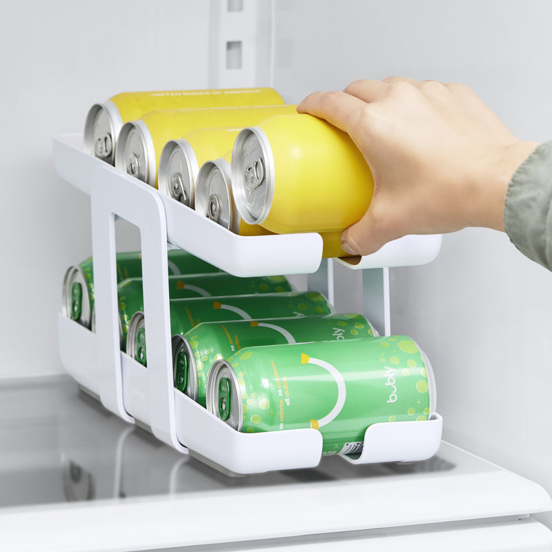 YouCopia RollDown Beverage Can Dispenser, Space-Saving 2-Tier Drink Organizer for Fridge Storage