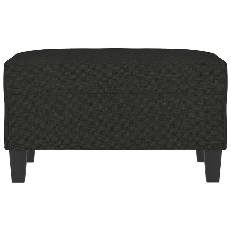 Repose-pieds rectangulaire en polyester noir Vidaxl