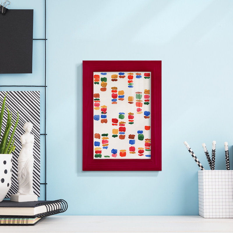 Code coloré II - impression, Papier encadré rouge, H 6 po x l 4 po x P 1 po